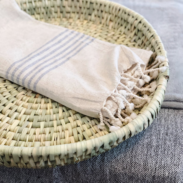 Oversized Hand Woven Grass Round Basket