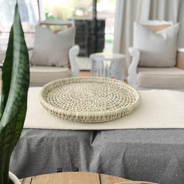 Oversized Hand Woven Grass Round Basket